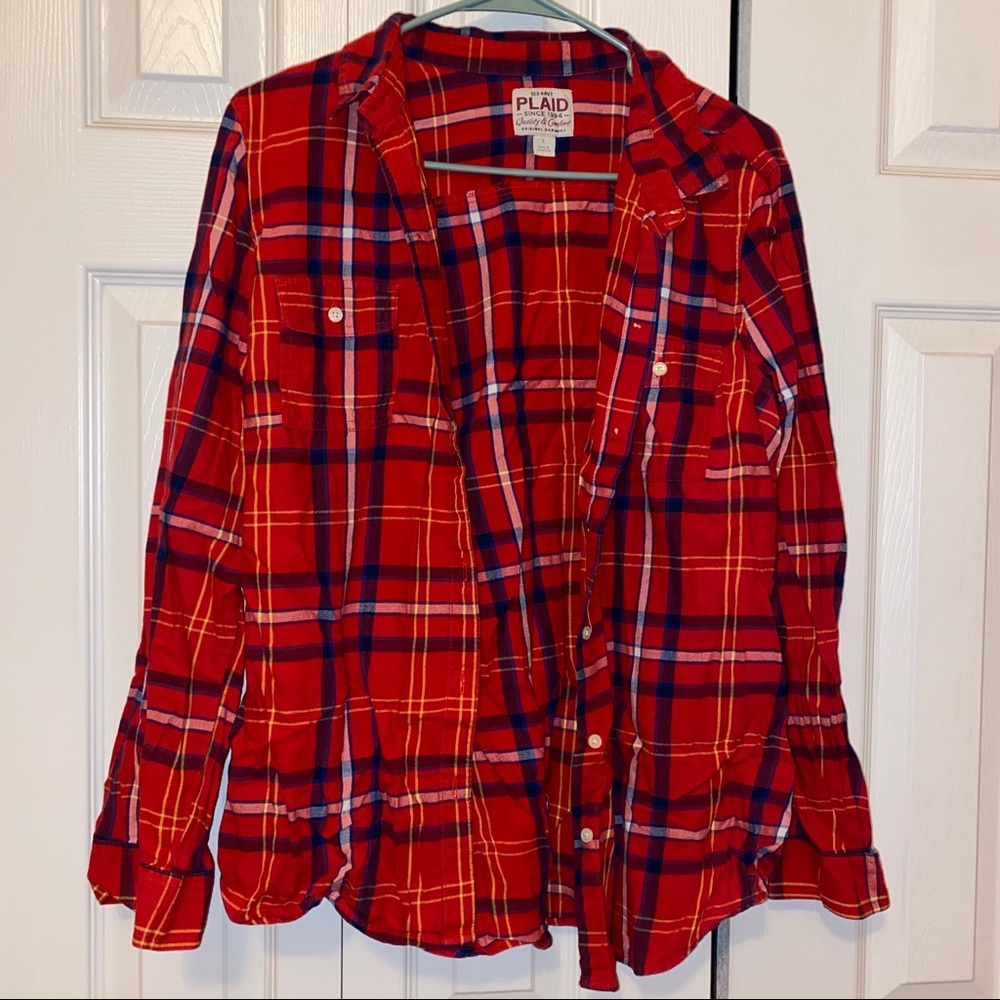 Red Old Navy flannel
